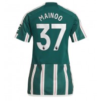 Camiseta Manchester United Kobbie Mainoo #37 Segunda Equipación Replica 2023-24 para mujer mangas cortas